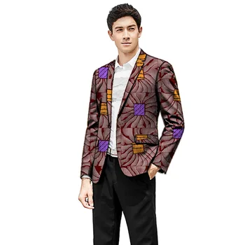 

2019 Spring African Fashion Print Blazer Men's Full Sleeve Single Breasted Men's Jacket