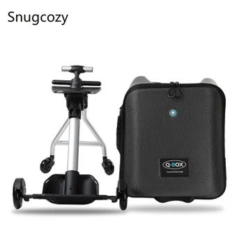 

Snugcozy High quality and convenient Kids scooter suitcase Safety Lazy carry on rolling luggage ride on trolley bag for baby