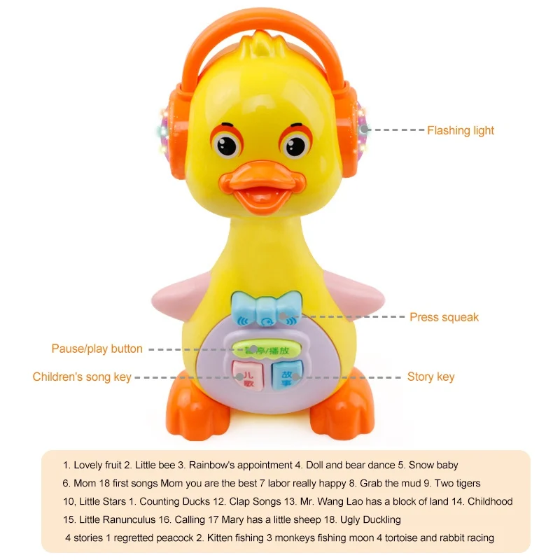 Electric Cartoon Duck Light Playing Interest Story Learning Machine Children Early Educational Baby Musical Toys Funny Games Hot Electric Cartoon Duck Light Playing Interest Story Learning Machine Children Early Educational Baby Musical Toys Funny Games Hot