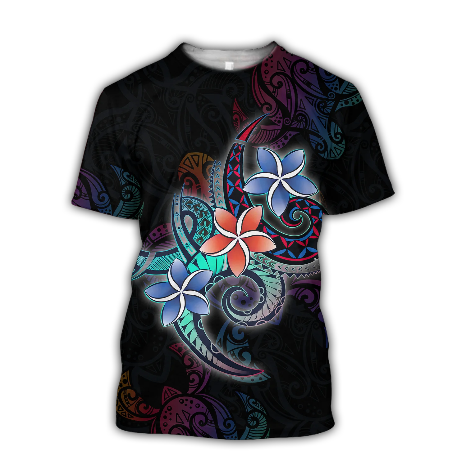 Polynesian Schildkröte Tattoo & Blumen 3D Gedruckt Männer t shirt Sommer Harajuku Casual kurzarm T shirts Unisex tops TX-21 – Detail 7