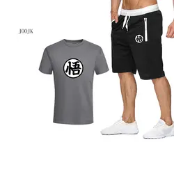 2018 Новые мужские футболки с принтом Wukong + спортивные штаны, Мужская одежда, костюм из двух предметов, спортивный костюм, летние мужские