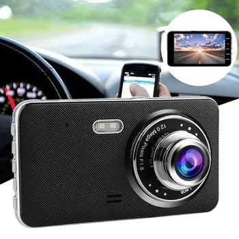 

4 Inch HD Display Practical Wide Angle Dash Camera Touch Screen Black Box Universal Easy Install Multilingual Car Monitoring