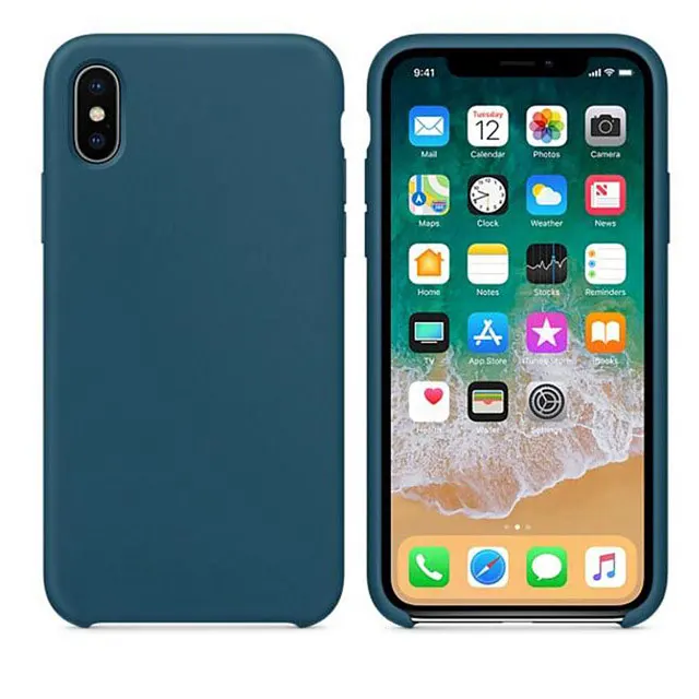 9 Роскошный Официальный жидкий силиконовый чехол для телефона для iPhone X XS Max XR 11 Pro 7 8 6 6S Plus с логотипом, однотонный чехол из ТПУ - Цвет: 9