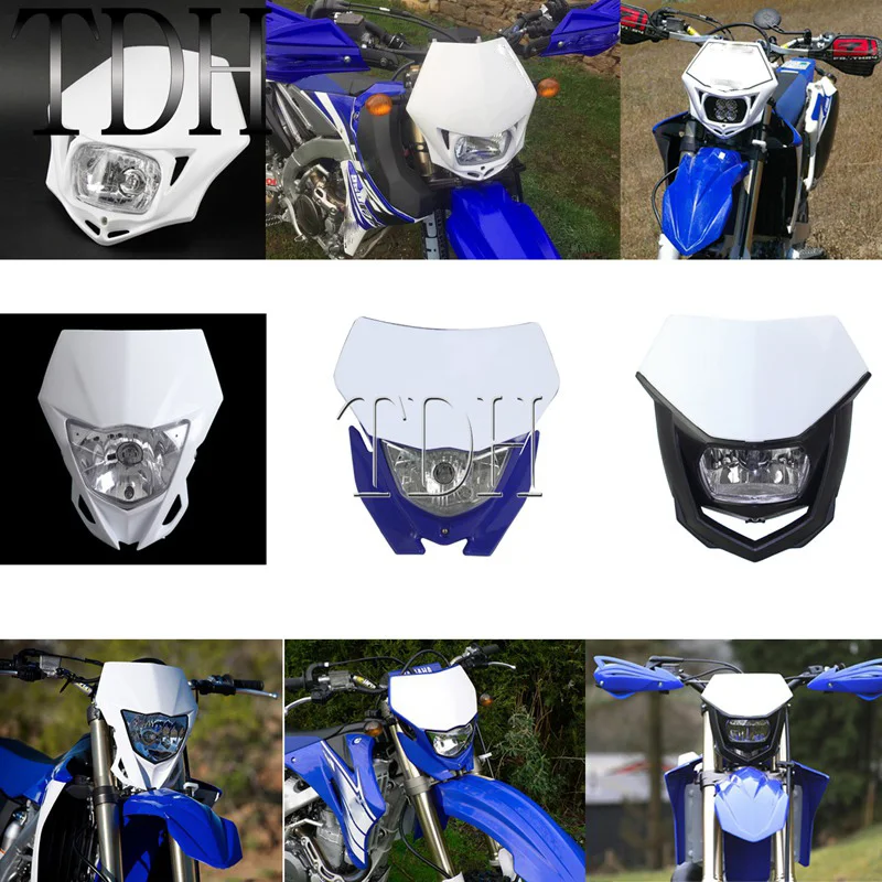White Blue Enduro Mx Dual Sport Head Light Universal Head Lamp For