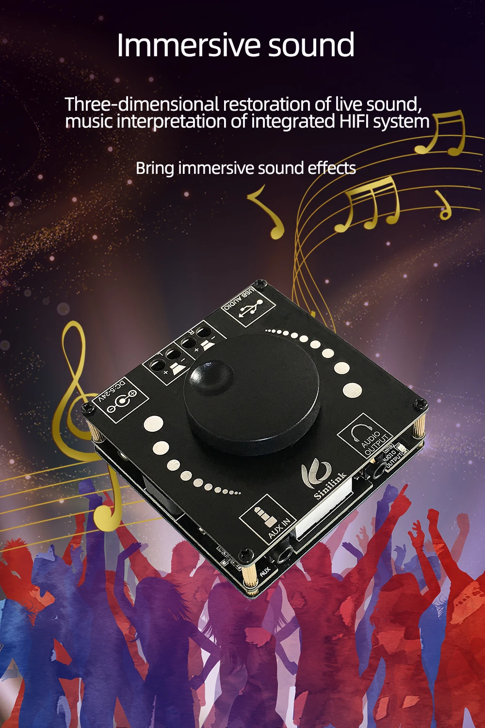 XY-AP50H HIFI Bluetooth-compatible 5.0 2x50W Wireless Audio TPA3116D2  Digital Power amplifier Stereo Amp Amplificador USB AUX