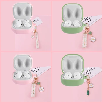 

for Samsung Galaxy Buds Live case Korea flower keyring earphone Case for Galaxy Buds Live cover Non-slip silicone protect case