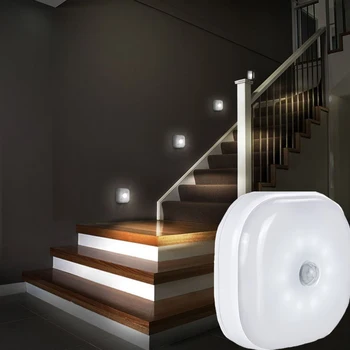 

10 LEDs PIR Motion Sensor Night Light Lamp for Bedroom Kitchen Magnetic Closet Under Cabinet Light Wireless Corridor Stair Light