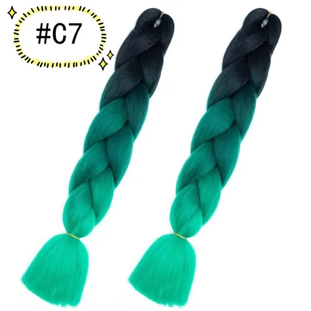 Jumbo Braiding Hair Extensions Kanekalon Braiding Hair 24 Inch Ombre Multiple Tone Colored Synthetic Hair for Women C7