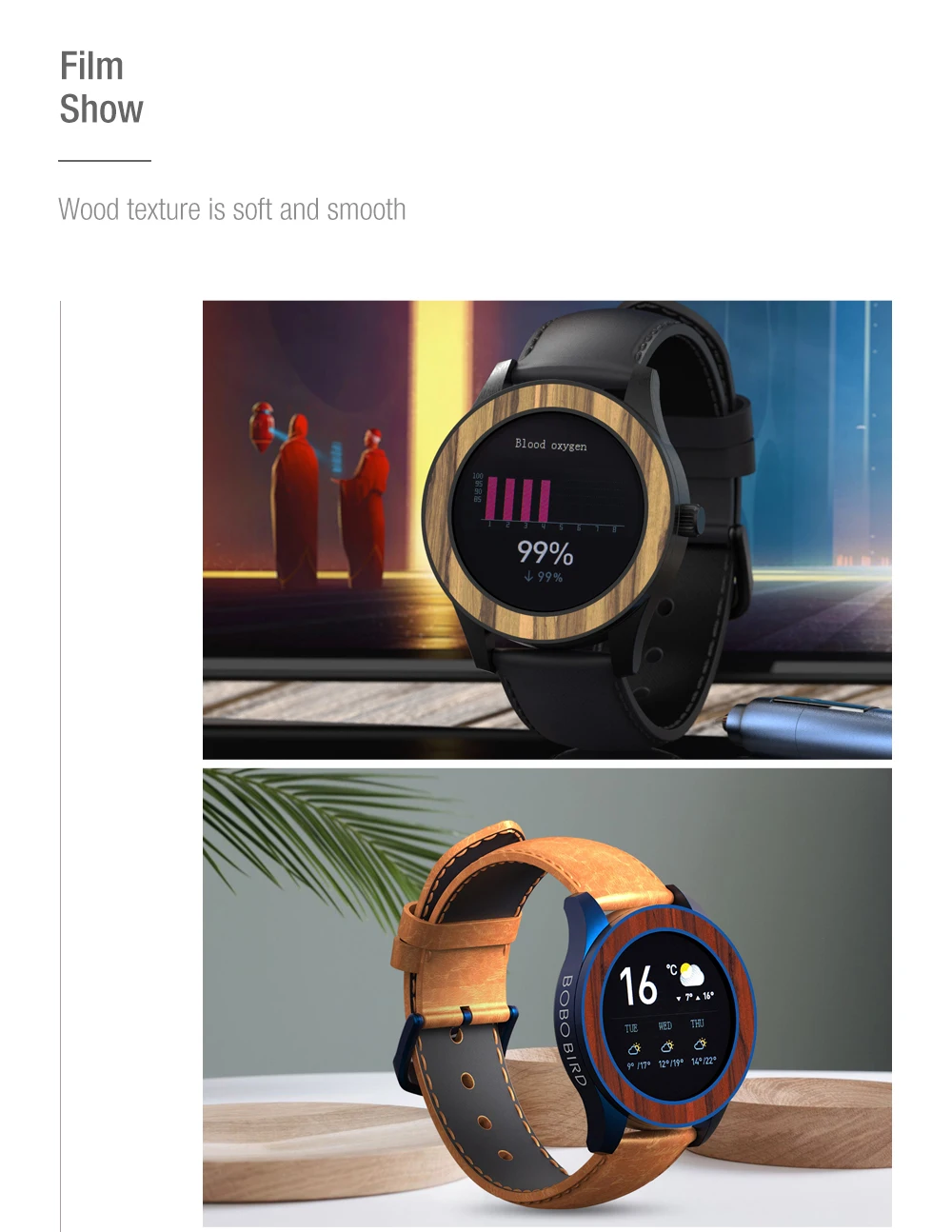 BOBO BIRD – montre connectée en bois pour hommes, multifonction, numérique, Sport, Bluetooth, super cadeau