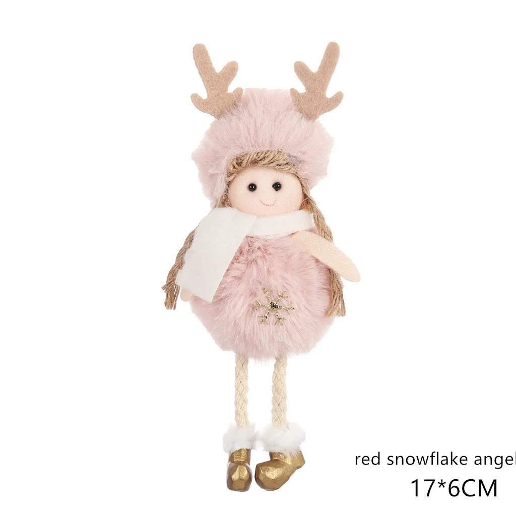 D5 Pink snowflake Подарок на год Милая Рождественская Кукла-ангел орнамент с рождественской елкой Noel Deco Рождественское украшение для дома Natal Navidad Декор - Цвет: D5 Pink snowflake