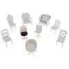 1:20 Dollhouse Miniature 9 Style White Plastic Furniture Chair Sofa Stool Model Doll House Decor Toy 4