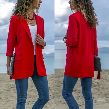 

2019 New Autumn Winter Solid Business Blazers Women Lady Suits Coat Long Sleeve Jacket Outwear Female Blazers Clothes