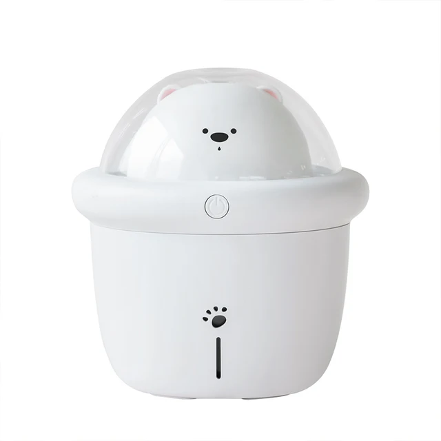 Lovely Space Bear Umidificatore d'aria USB Ultrasuoni Nebbia fredda Fogger con luce LED 200ml Mini auto USB Diffusore di aromi d'acqua_voghion.com