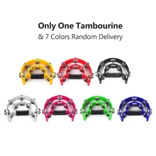 Ручные тамбуриновые колокольчики Timbrel перкуссия музыкальная игрушка двухрядные 20 пар металлических джинглов для караоке вечерние детские игры
