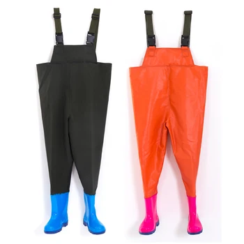 

Waterproof children's fishing chest waders with PVC knitted fabric for fishing or other underwater activities