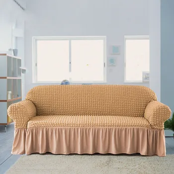 

High Elastic Sofa Cover All-Protection Solid Color Non-slip Universal Fabric Sofa Cover MU8669