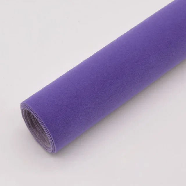 Purple 45 см* 1 м бархатная ткань липкий задний клей задние листы флокированная ткань для DIY дизайна - Цвет: Purple