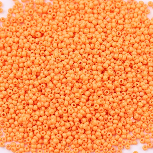 10g 720 Pieces 2mm Austria Solid Color Bead 12/0 Opaque Neon Round Beads Glass Seed Beads Handmade DIY Jewelry Bags Accessories 336 Orange