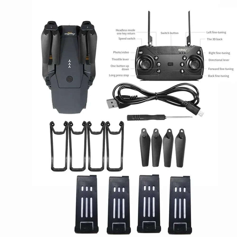 200W 4B Fixed height E58 WI-FI с видом от первого лица 200 W/500 W 720 P/1080 P HD Широкий формат Камера высокое режим удержания RC Дрон Квадрокоптер RTF с 1/2/3 батареи в комплекте с сумкой - Цвет: 200W 4B Fixed height