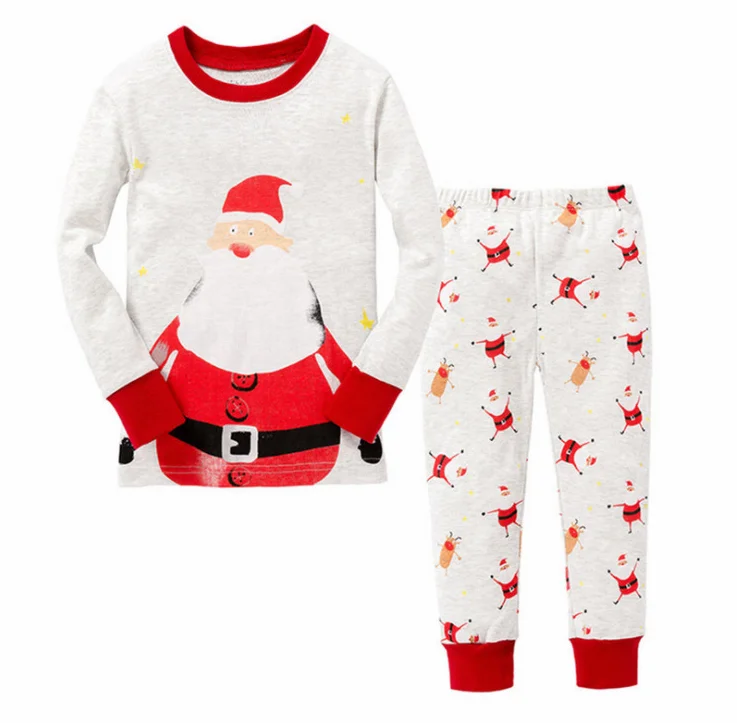 thumbnail image 1 of Conjunto de pijamas navideños para niños y niñas de 2021, con diseño de Papá Noel, pingüino y árbol de Navidad, ropa de dormir para niños, 2 piezas, tops y pantalones, ropa de bebé, 1 of 4