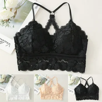 

Bra Lingerie Female Vest With Chest Cushion Bras Sexy Lace Comfortable Underwear Crop Tops Soutien gorge femme W5