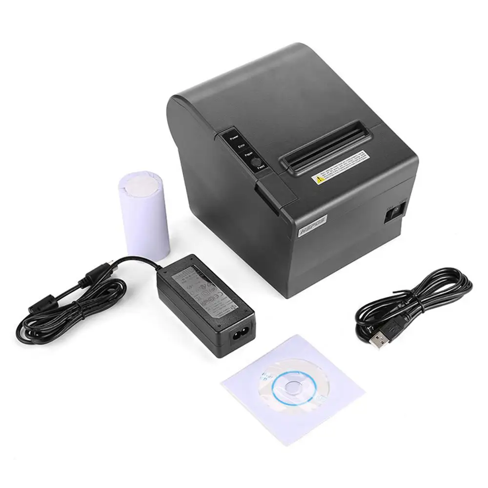 80 мм USB Термальный чековый принтер, высокоскоростная печать 130 мм/сек, совместимый с ESC/POS набор команд печати
