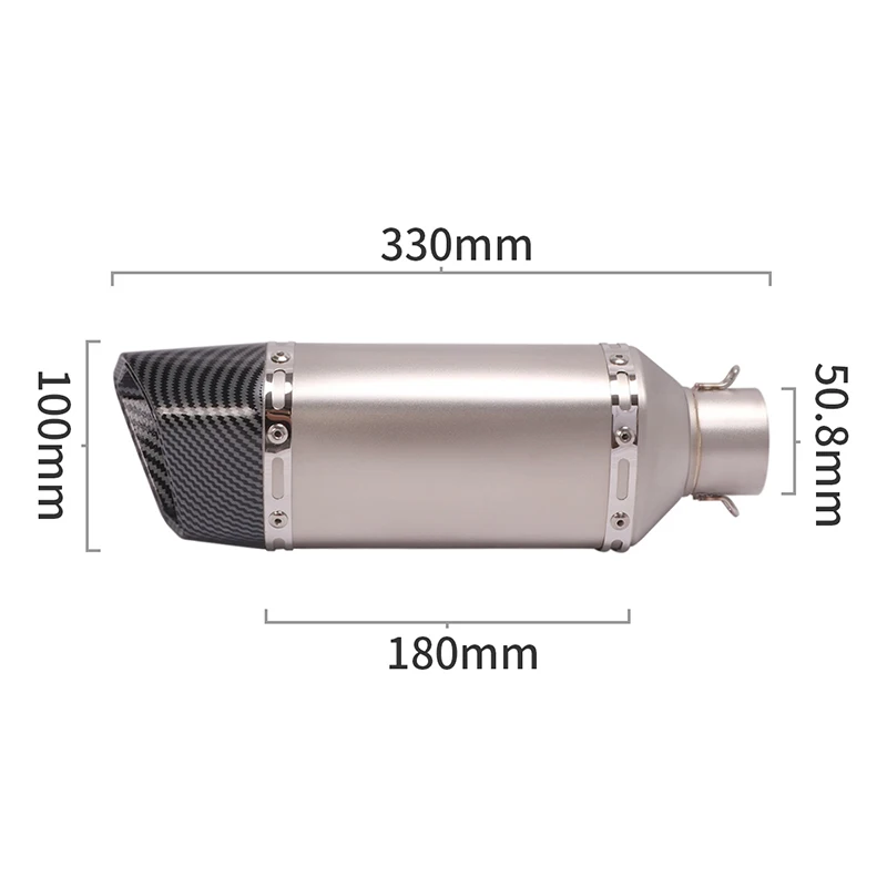 51mm Universal Motorcycle Exhaust Tail Pipe With Silencer Stainless Steel 330/385/485mm Modified For ATV Street Bike - Image 5