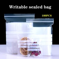 Writable plastic transparent ziplock bag thickened customized small medicine bag sample bag sealed oral label bag packaging bag 1