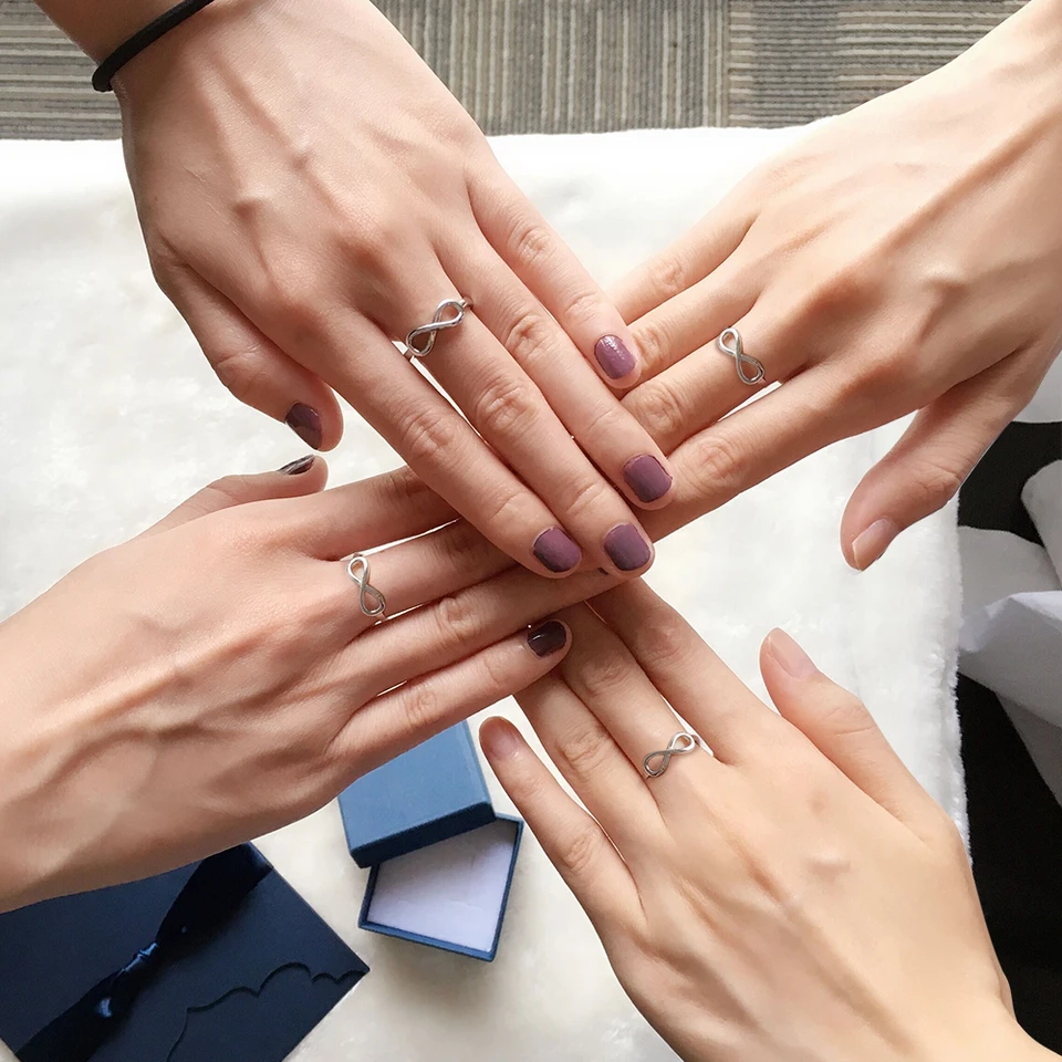 Personalized Silver Infinity Love Knot Ring