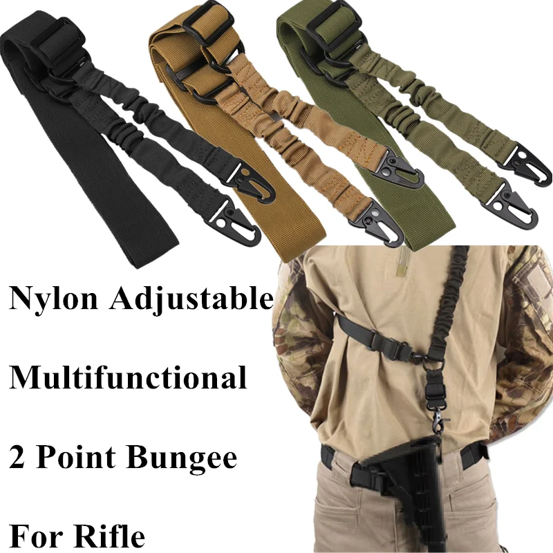 

Nylon Adjustable Multifunctional 2 Point Bungee For Rifle Tactical Quick Release Sling Mount Gun Adapter Accessories