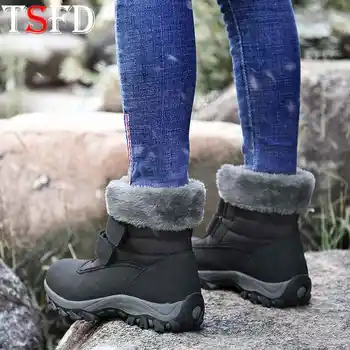 

Keep Warm Women's Shoes Large Size Autumn Boots Fashion Casual Women's Shoe 2020 Plush Lady Walk Footwear High Top Snow Boot W5