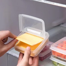 

2PCS Butter Cheese Storage Box Portable Refrigerator Fruit Vegetable Fresh-keeping Organizer Box Transparent Cheese Container