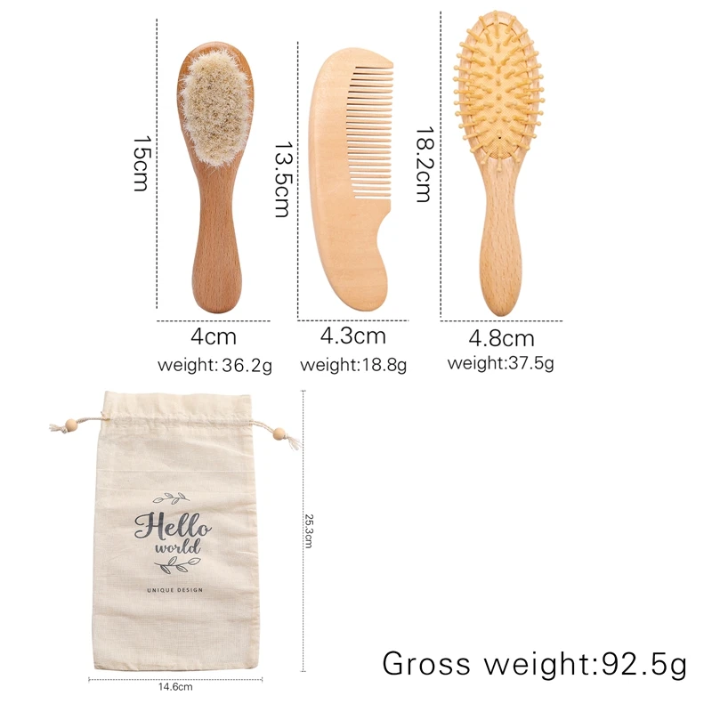 Baby Hair Comb Hair Brush Comb Baby Hair Comb Brush Set Natural Wooden Comb