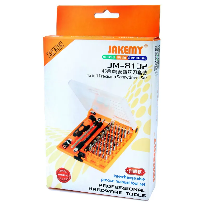 JAKEMY JM-8132 45 в 1 профессиональный набор Многофункциональный прецизионный ремонтный инструмент бытовой электроники DIY отвертка набор