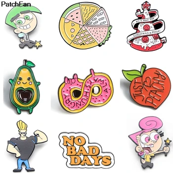 

20pcs/lot A3272 Patchfan Enamel Pins Cartoon Pizza Avocado Peach Brooches Lapel Pin Shirt Bag Badge Jewelry Gift Fans Friends