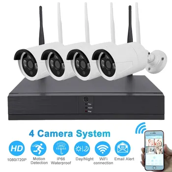 

Hot sale Wireless CCTV system 1080P 4pcs 2MP wifi infrared cutting outdoor CCTV camera IP security system video surveillance kit