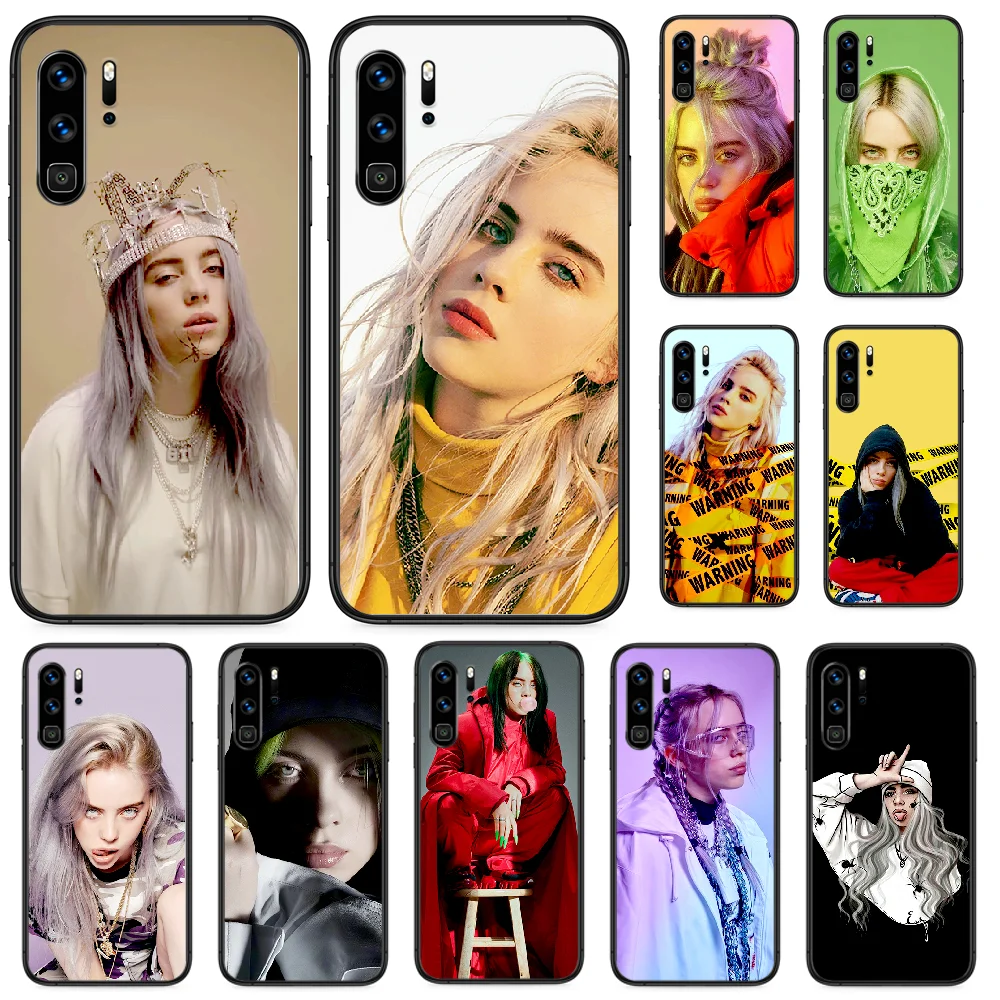 

Billie singer Phone case For Huawei P Mate Smart 10 20 30 40 Lite Z 2019 Pro black prime silicone cover trend Etui painting