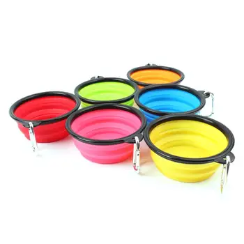 

Silica Gel Pet Dog Cat Bowls Collapsible Silicone Bowls For Dogs Cats Travel Goods For Dogs Puppy Food Drink Feeder Pet Supplies