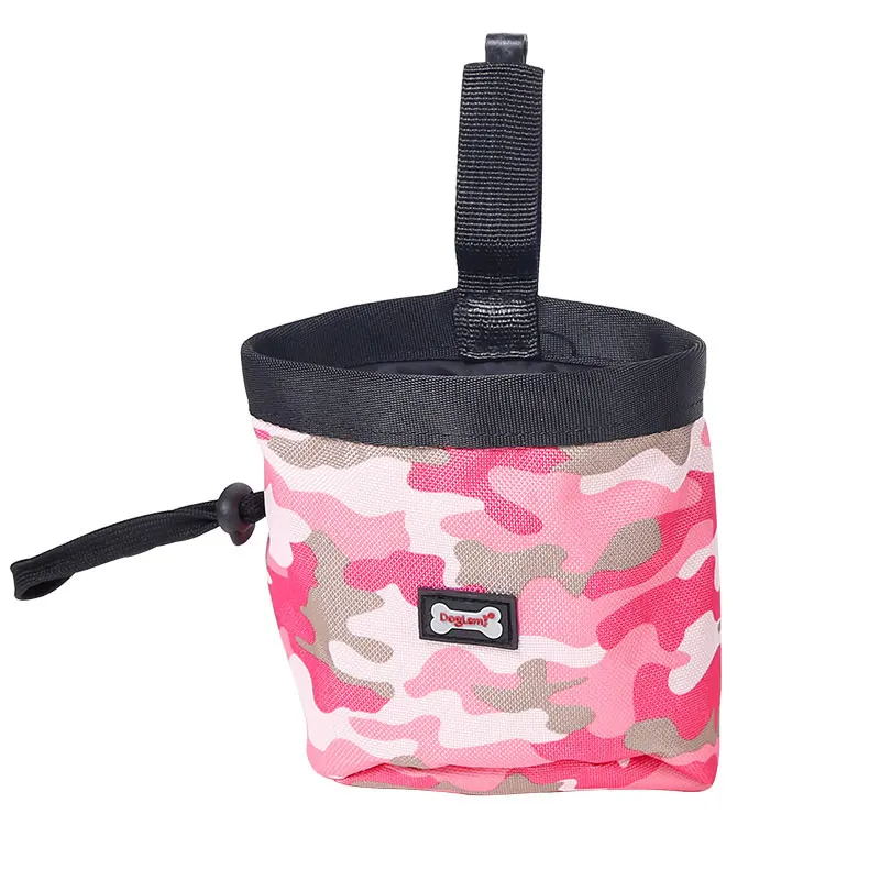 Pink Корм для домашних собак Сумка Камуфляж Оксфорд удовольствие для домашнего животного тренировочная сумка на открытом воздухе - Цвет: Pink