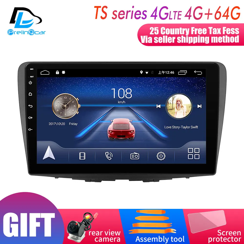 

prelingcar For SUZUKI BALENO 2015 years Car monitor Radio Multimedia Video Player Navigation GPS Android 9.0 system 4G stereo