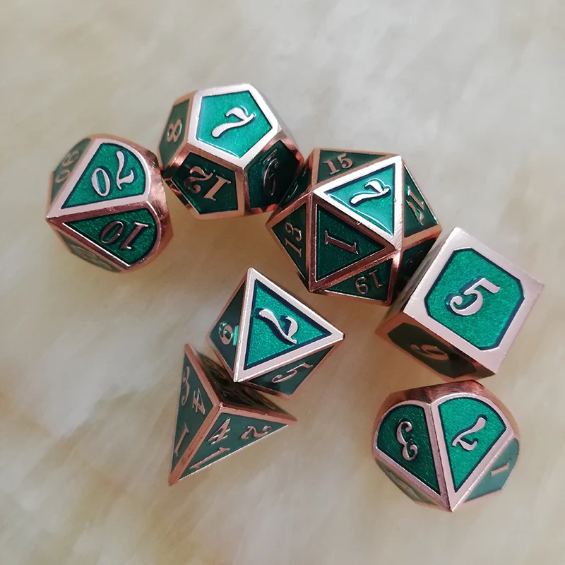 Металлические кубики D4 D6 D8 D10 D % D12 D20 с черным мягким шнурком для DnD ролевые игры