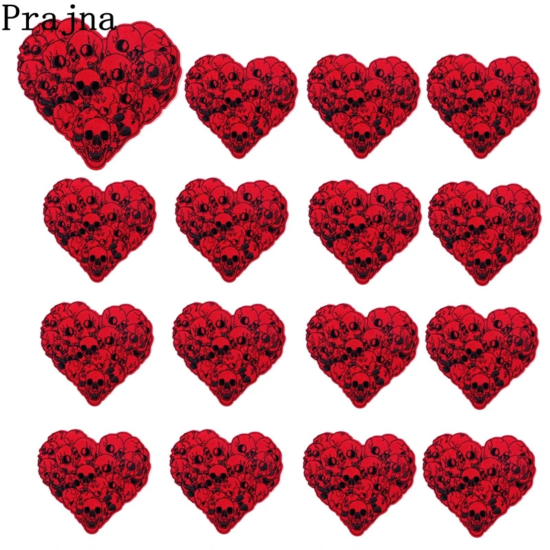 Patch Clothing Read Embroidered Heart Applique Patches Clothes