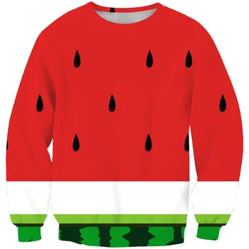 

CNUUIKOOEK Sweatshirts New Style Men's 3D Watermelon Printed Hoodie Long Sleeve Pullover Popular Brand Men's Hoodies