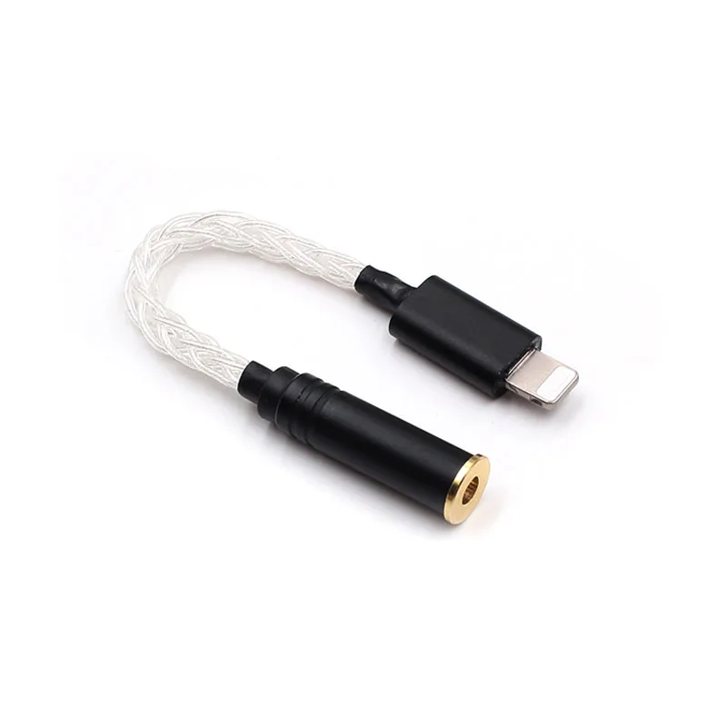 HiFi Silver Headphone Adapter For iPhone 7 8 X AUX Adapter For Lightning To 3 5mm 4 4mm 2 5mm Female Headphone Jack Cable T0913