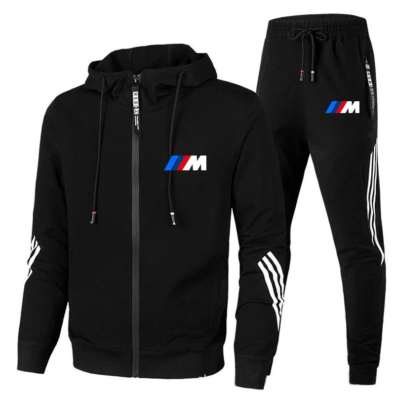 Poner comercio espina BMW M Conjunto de ropa deportiva para hombre, chándal informal de dos  piezas con capucha y pantalones con cremallera, ropa de marca de gimnasio  para Otoño e Invierno|Conjuntos para hombres| - AliExpress