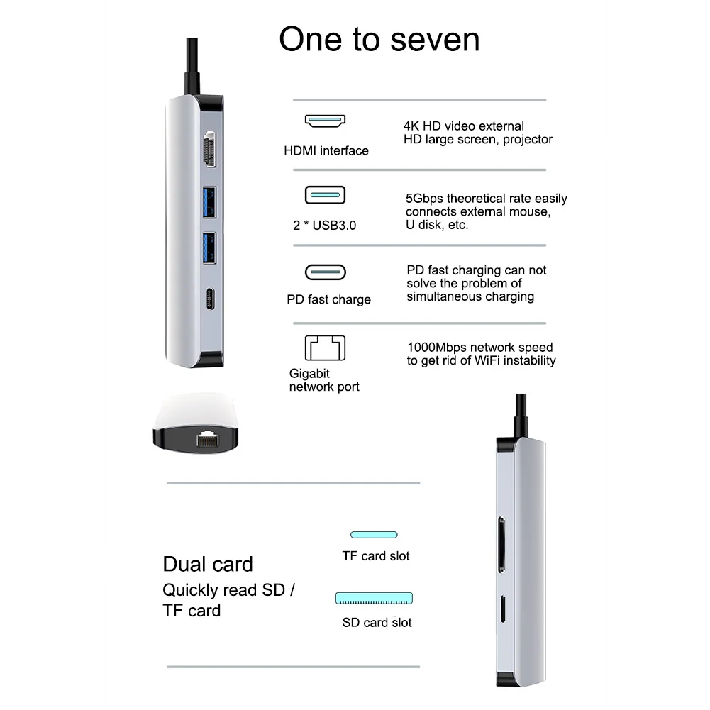 USB концентратор с Type C на Multi HDMI RJ45 VGA 3 0 адаптер док станция для MacBook Pro Huawei Mate 30