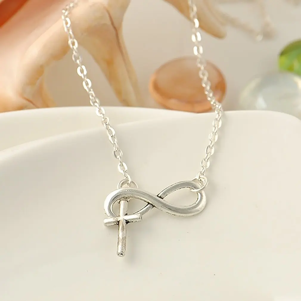 Cruz suéter encanto cadena colgante collar Color plata para las oro geométrica joyería al por mayor dropshipping|Collares colgantes| - AliExpress