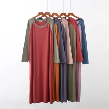 

Women Nightgowns Autumn Sleepwear Casual Night Dresses Plus size Short Sleeve dresses women Loose Nightdress Home ClothesHOT