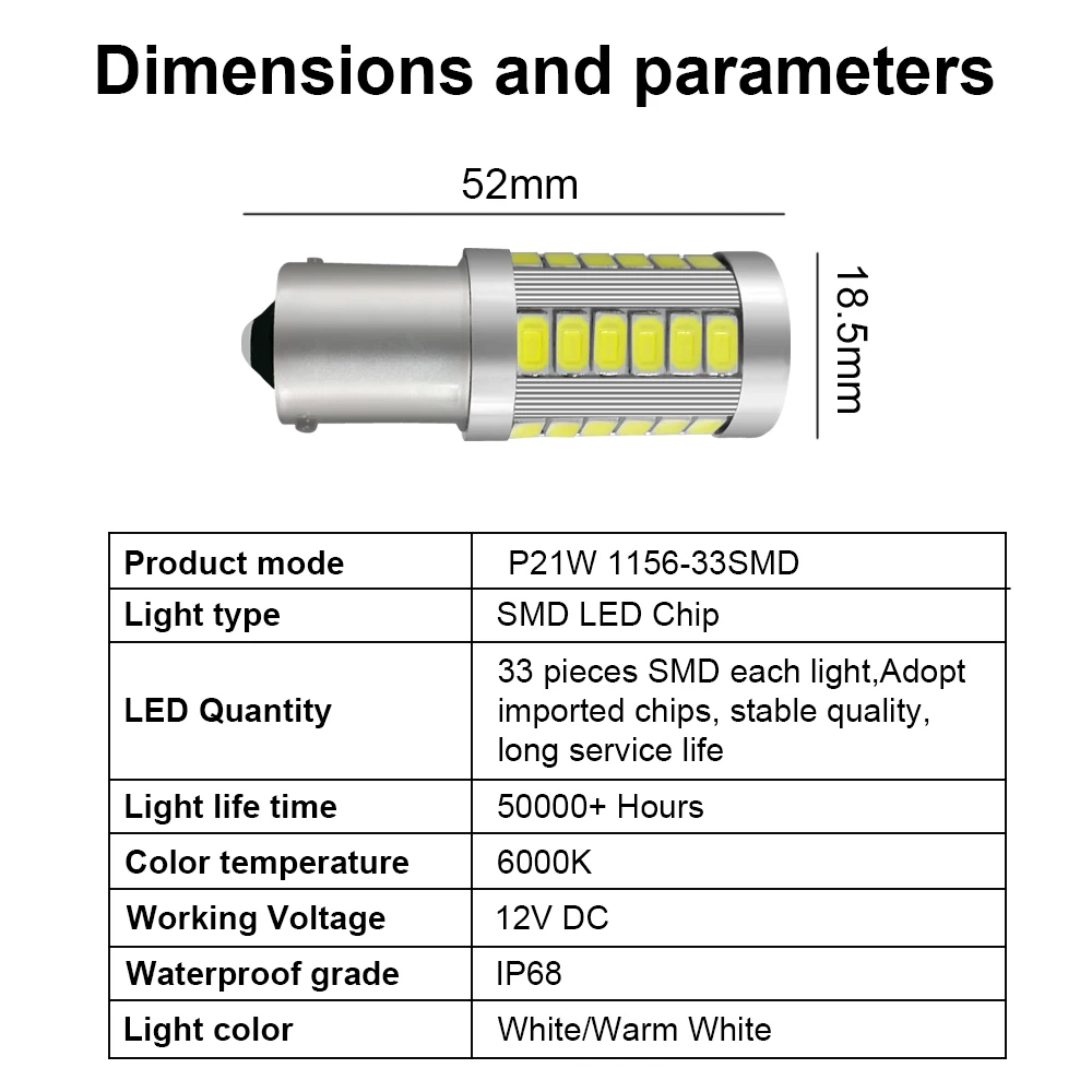 Светодиодные лампы в стоп сигнал 1156 7506 BA15S P21W 5630 5730 LED авто фонарь заднего хода и