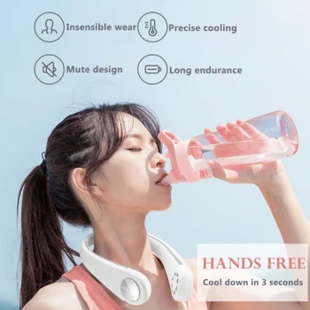 

2020 360° Cooling Hanging Neck Fan Hands Free Neck Fan Rechargeable Mini USB Personal Fan Air Cooler